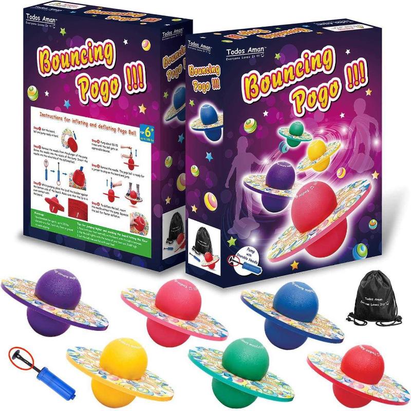 Todos Aman Pogo Ball & Foldable Flashing LED Skip Cool Fun Challenge Jump Bounce Exercise Fitness Balance Coordination Burn Fat for Adults & Kids Great Deal & Gift 