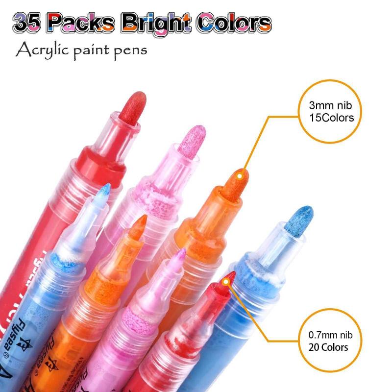 35 Premium Acrylic Paint Marker Pens, Long-Lasting Paint Pens with Extra  Fine and Medium Tip, Paint Antika ve Koleksiyon kitantik  #12702207068297