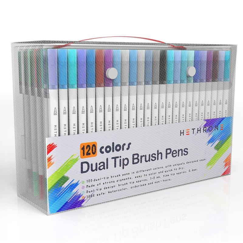 Hethrone Adult Coloring Markers 120 Colors Dual Brush Pens Fine Tip Markers  for Coloring Calligrap Antika ve Koleksiyon kitantik #12702207067272