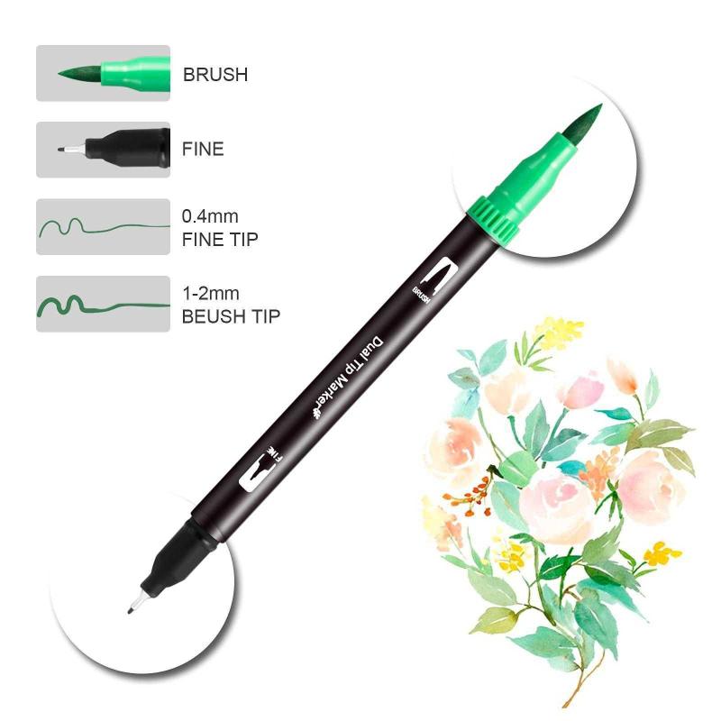 Tip　Set,Water　Artist　Koleksiyon　Brush　Brush　Pens,chfine　#12702207059273　Pen　ve　Antika　Markers　Coloring　Marker　Dual　Tip　100　kitantik　Colors　Fine