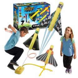 Antika - The Original Stomp Rocket Stunt Planes Launcher - 3 Foam Planes and Toy Air Rocket Launcher - Outdoo - kitantik - kitaLog