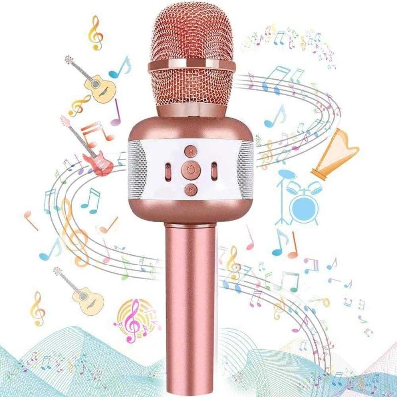 pink bluetooth microphone karaoke