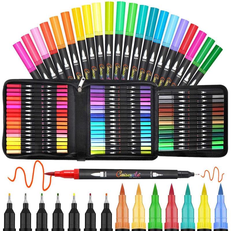 Antika - Dual Tip Brush Marker Pens, Art Markers Fine Tip Markers &  Brush Highlighter Pen Set Adult Markers f - kitantik - kitaLog