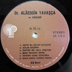 33lük PLAK - ALAEDDİN YAVAŞCA - Eserleri İle Alaeddin Yavaşca - EX