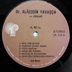 33lük PLAK - ALAEDDİN YAVAŞCA - Eserleri İle Alaeddin Yavaşca - EX