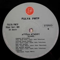 33lük PLAK - ATTİLA ATASOY - Avare (1981) - Dönem Baskı LP