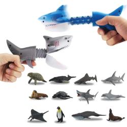 Antika - DINOBROS Hungry Shark Grabber Toys 2 Shark Grabbers with 12 Mini Sea Animals Figür Playset Claw Chom - kitantik - kitaLog