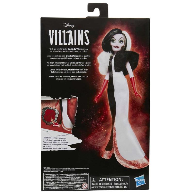 Accessories and Removable Clothes Disney Villains Cruella De Vil Fashion Doll Disney Villains Toy for Kids 5 Years Old and Up 