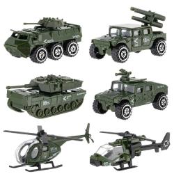 Antika - Shellvcase Diecast Military Vehicles, 6 Pack Army Toys Assorted Alloy Metal Model Cars Tank,Helicopt - kitantik - kitaLog