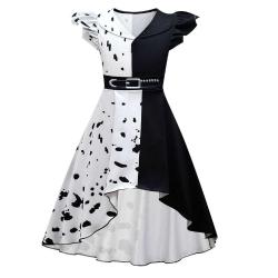 Antika - LQBNZQZ Toddler Girls Cruella Deville Costume Halloween Black 2021 Movie Dress for Kids Clothes,Stol - kitantik - kitaLog