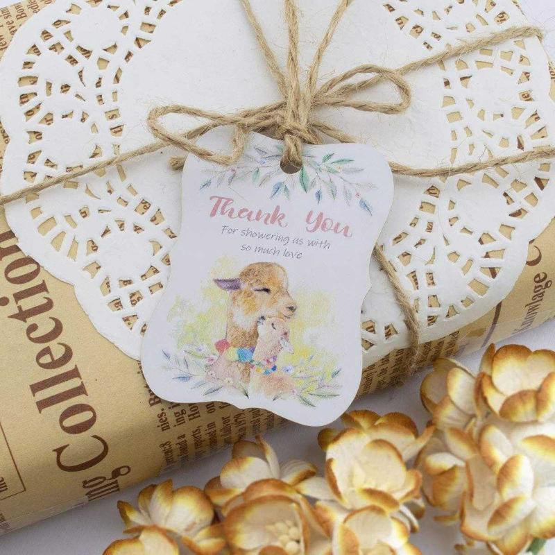 Summer-Ray 50pcs Blue Baby Onesie Baby Shower Favor Thank You Tags Thank You for Popping by 