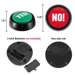 JIALITFUN YES NO Button, No Button with Sound Yes Button for Desk Party  Games Tools Holiday Supplies