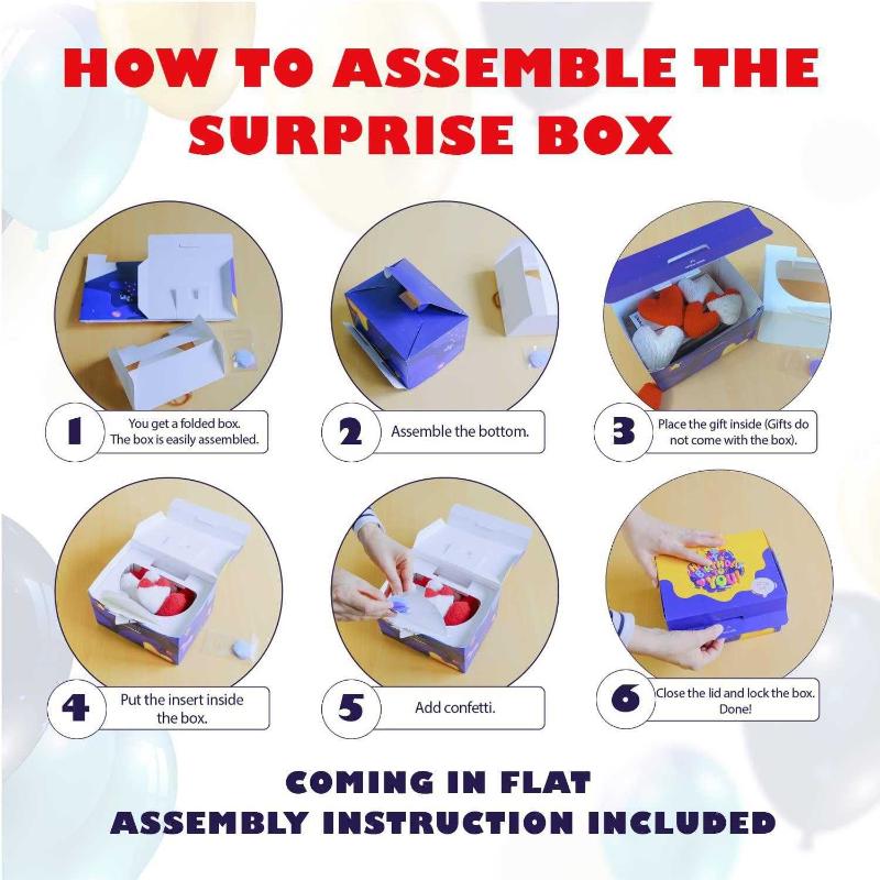 Überraschung Box Pop Up mit Wow-Effekt FETTIPOP Exploding Geschenkbox Happy Birthday mit Konfetti Suprise DIY Lila 