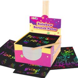 pigipigi Scratch Notes Art for Kids - 125 Mini Rainbow Scratch