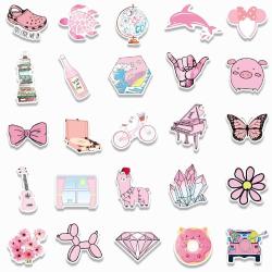 Antika - Yasticker 100PCS Cute Stickers for Girls Pink Sticker for Water Bottles,VSCO Kawaii Waterproof Stick - kitantik - kitaLog