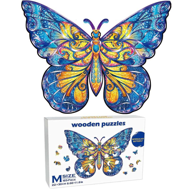 Antika - Butterfly Wooden Puzzles Wooden Funny Animal Shape Jigsaw Puzzles  Colorful Intergalaxy Butterfly Puz - kitantik - kitaLog