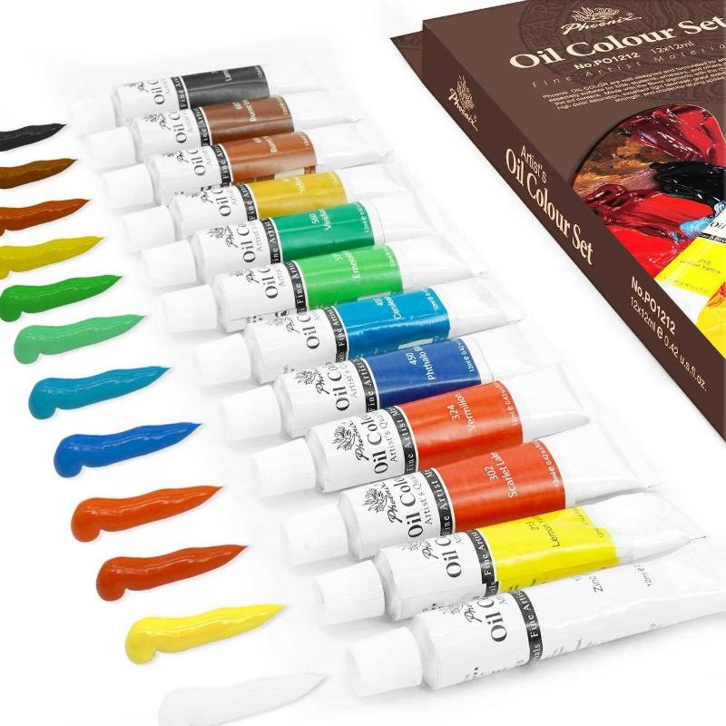 Antika - PHOENIX Oil Paint Set 12 Colors - 12ml/0.4 Fl Oz Non