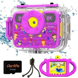 Antika - Ourlife Kids Waterproof Camera Gifts for Girls, 1080P HD Digital Video Camera with 2.4'' IPS Screen, - kitantik - kitaLog
