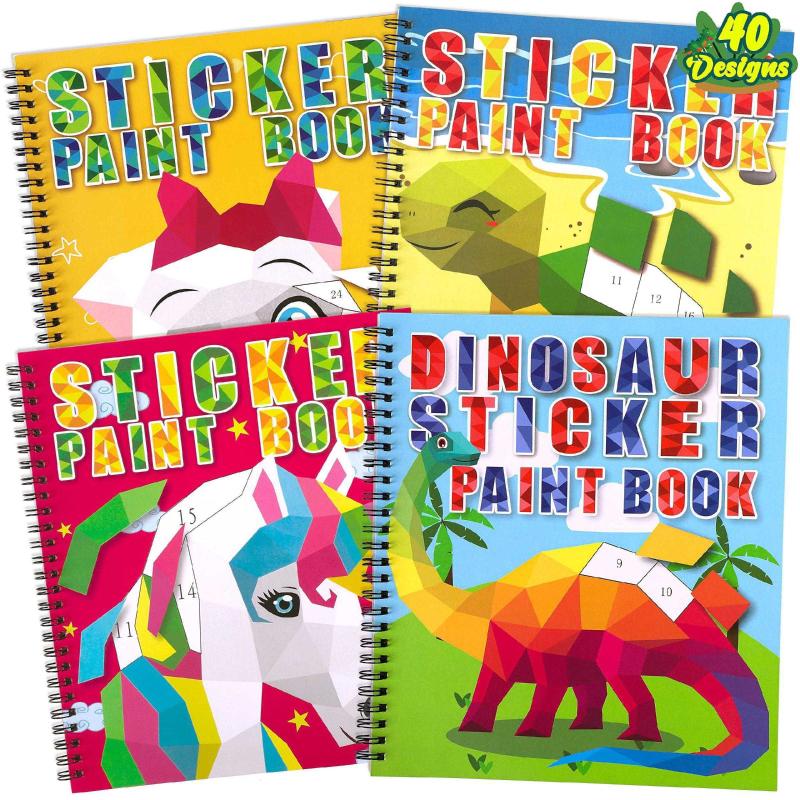 Antika - 4PCS Crafts for Kids Ages 8-12 Sticker Paint Books