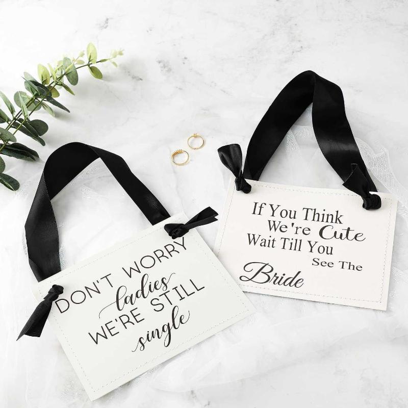 CHOIEO Set of 2 Funny Ring Bearer Signs for Wedding, If You Think We're  Cute, Wait Till You See The - Antika ve Koleksiyon - kitantik |  #12702207002722