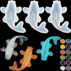 Koi Fish Silicone Resin Moulds Koi Goldfish DIY Pendant Silicone