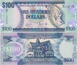 GUYANA 100 DOLAR 2022. ÇİL KONDİSYON.
