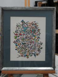 guaj boya ile yapılmış orijinal tablo