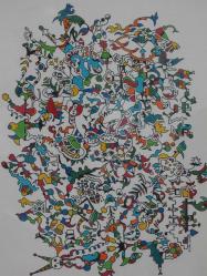 guaj boya ile yapılmış orijinal tablo