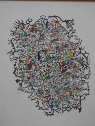 guaj boya ile yapılmış orijinal tablo