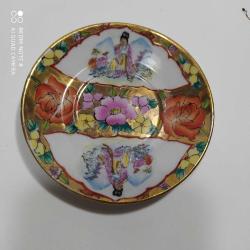 RF66--JAPON GEYŞA DEKORLU PORSELEN FİNCAN TABAĞI