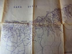 ORDU - GİRESUN - TRABZON, KARADENİZ ŞEHİRLERİ BÜYÜK BOY HARİTA...