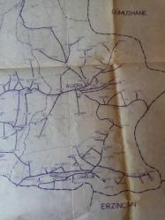 ORDU - GİRESUN - TRABZON, KARADENİZ ŞEHİRLERİ BÜYÜK BOY HARİTA...