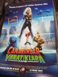 ORJİNAL ÇİZGİ FİLM CANAVARLAR YARATIKLARA KARŞI SİNEMA FİLM AFİŞİ