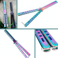 OMENİV'DEN KESKİN DEĞİLDİR  KELEBEK PRATİK İÇİN RENKLİ ÇELİK KATLANIR ÇAKISI ÇAKI BIÇAK TARAK