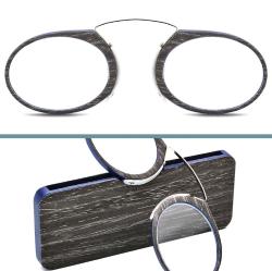 OMENİV'DEN İMAJ GÖZLÜĞÜ ANTİKA VİNTAGE TARZ AHŞAP DOKULU KOYU GRİ BURUN ÜSTÜ GÖZLÜK