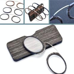 OMENİV'DEN İMAJ GÖZLÜĞÜ ANTİKA VİNTAGE TARZ AHŞAP DOKULU KOYU GRİ BURUN ÜSTÜ GÖZLÜK