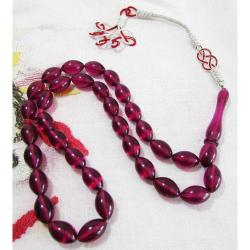 KaZaZLı ÖZEL RenK SIKMA ATEŞİ KEHRİBAR 33 Lük TESBİH......8x12mm