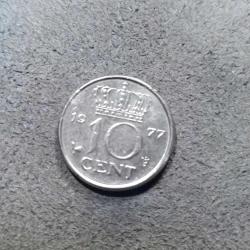 P33---------1977 HOLLANDA MADENİ PARA---10 CENT