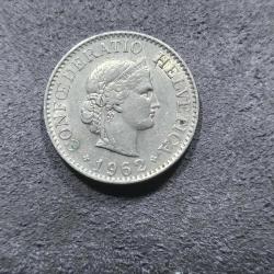 PR54---1962 İSVİÇRE MADENİ PARA---10 RAPPEN