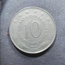 P32---1978 YUGOSLAVYA MADENİ PARA--10 DİNAR