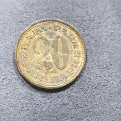 P32---1965 YUGOSLAVYA MADENİ PARA--20 DİNAR
