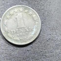 P32---1965 YUGOSLAVYA MADENİ PARA--1 DİNAR
