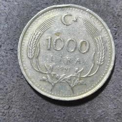 P38---1993 MADENİ TÜRK LİRASI 1000 LİRA