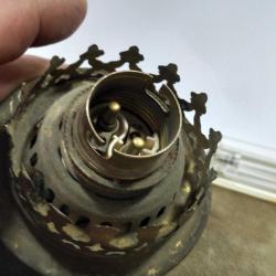 RF43----ELEKTRİKLİYE ÇEVRİLMİŞ ANTİKA GAZ LAMBASI MAKİNASI TEPESİ