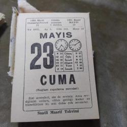 23 MAYIS 1975  SAATLİ MAARİF TAKVİM YAPRAĞI