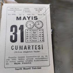 31 MAYIS 1975  SAATLİ MAARİF TAKVİM YAPRAĞI