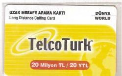 K = UZAK  MESAFE  ARAMA KARTI ( TELCO TURK ) AMBALAJINDA
