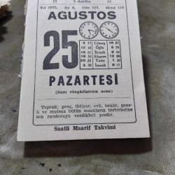 Efemera - 25 AĞUSTOS 1975  SAATLİ MAARİF TAKVİM YAPRAĞI - kitantik - kitaLog