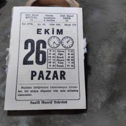 26 EKİM 1975 SAATLİ MAARİF TAKVİM YAPRAĞI