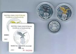 Efemera - HATIRA GÜMÜŞ BEŞİKTAŞ 100.YIL 2003 YILI GÜMÜŞ VE ALTIN 3 ADET - kitantik - kitaLog